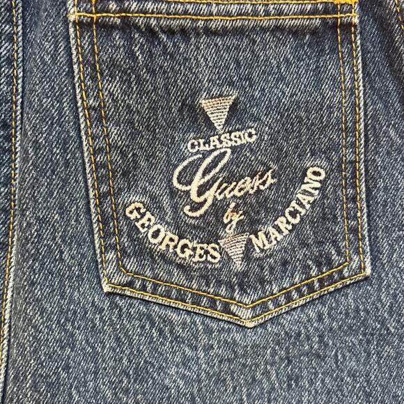 Guess Jeans vintage high waisted dark wash denim youth pencil skirt SIZE 10 - Picture 7 of 7